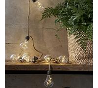 Star Trading Cadena de luces LED para interiores, cuerda de yute de 2,55 m, temporizador y funcionamiento con pilas, luz blanca cálida, cadena de luces para habitaciones y dormitorios, cadena de luces