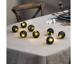 STAR TRADING Cadenas de luces LED Bliss, verde oscuro, cristal, pila de 8 luces