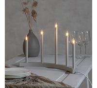 STAR TRADING Candelabro Accent, 5 luces, gris claro