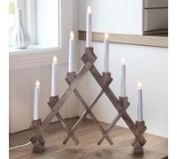 STAR TRADING Candelabro de 7 luces Rut marrón