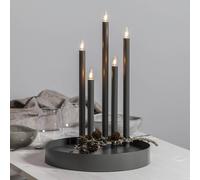 STAR TRADING Candelabro Deco, 5 luces, gris niebla