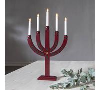 STAR TRADING Candelabro Elias Tradition 5 luces rojo