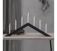 STAR TRADING Candelabro Flecha, plano, 7 llamas, negro True