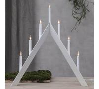 STAR TRADING Candelabro Flecha, puntiagudo, 7 llamas, blanco
