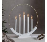 STAR TRADING Candelabro LED Brace, 5 luces, blanco/oro