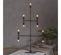 STAR TRADING Candelabro Twice, negro, 9 luces, 91 cm