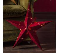 STAR TRADING Estrella Velvet, cadena de luces LED Dew Drop rojo
