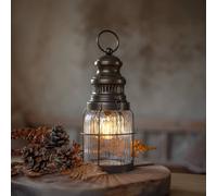 STAR TRADING Farol LED Aina, color bronce, altura 28 cm, metal/cristal
