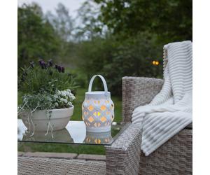STAR TRADING Farol LED Flame Lantern, blanco, altura 16 cm