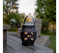 STAR TRADING Farol LED Flame Lantern, negro, altura 16 cm