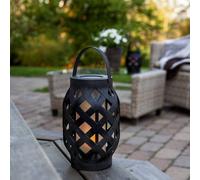STAR TRADING Farol LED Flame Lantern, negro, altura 23 cm