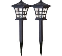 Star Trading - Iluminación solar - Bolardo solar 2-p Nippon - Negro - 33cm