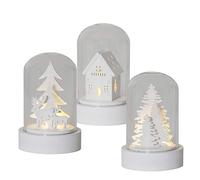 Star Trading Kupol - Juego de decoración LED (5,5 x 8,5 cm, madera), diseño de reno, color blanco