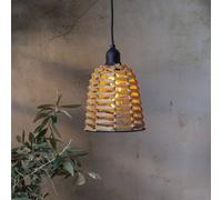 STAR TRADING Lampára colgante exterior LED Twine marrón Plástico Ø 15 cm Batería