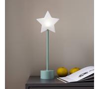 STAR TRADING Lámpara de mesa LED recargable Blizz, verde, 40 cm, con forma de estrella,