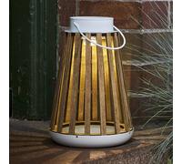 STAR TRADING Lámpara de mesa solar LED Catania madera de abedul