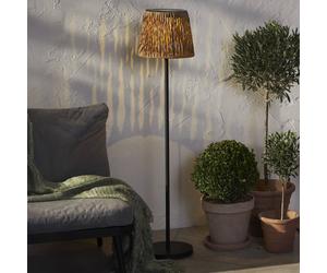 STAR TRADING Lámpara de pie LED Cesta 127cm marrón/negro plástico/metal