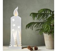 STAR TRADING Lámpara decorativa LED Grandy, vela y abeto, 50 cm