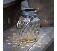 STAR TRADING Lámpara decorativa solar LED Pireus de vidrio