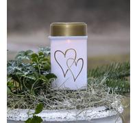 STAR TRADING Lámpara LED con pica Hearty, blanco/oro 12 cm plástico