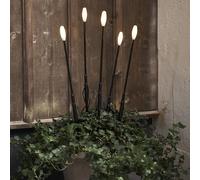 STAR TRADING Lámpara LED con pica Milky negro altura 50,5cm plástico 5x set True