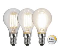 Star Trading - Lámpara LED E14 P45 Transparente con memoria de 3 pasos - 4,2w - 3000K - 3-Step-Dim (Memoria)