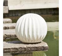 STAR TRADING Lámpara LED para terraza Sandy, Ø 30 cm pila de plástico blanco