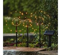 STAR TRADING Lámpara LED solar Firework, set con picas tierra