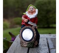 STAR TRADING Lámpara LED solar Gnomy colorido/rojo plástico 21 cm leñador