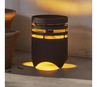 STAR TRADING Lámpara LED solar Marron, altura 25 cm, marrón, metal, USB-C