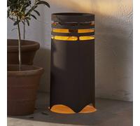 STAR TRADING Lámpara LED solar Marron, altura 40 cm, marrón, metal, USB-C