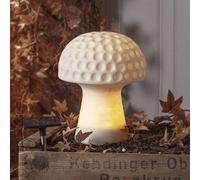 STAR TRADING Lámpara LED solar Sandy, 24 cm, blanca, plástico, forma de seta