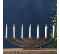 STAR TRADING Lámpara para pollete Navida, madera 7 luces marrón True