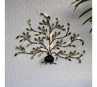 STAR TRADING Lámpara solar LED para pared Tree of life