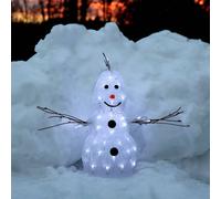 STAR TRADING Pequeña figura LED Crystal Snowman para exterior