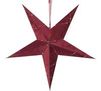 Star Trading - Poinsettia - Estrella de Papel Terciopelo - Rojo - 60cm