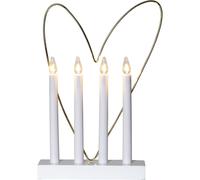 Star Trading - Portavelas de Adviento Corazón Brillante - Blanco - 37cm
