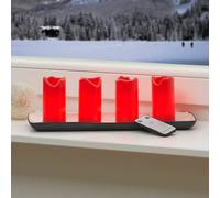 STAR TRADING Set 4 velas LED Candle, mando a distancia, rojo