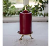 STAR TRADING Vela LED con llama, altura 17 cm, cera auténtica roja, funciona con pilas True