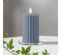 STAR TRADING Vela LED Flame Stripe azul 15 cm cera real a pilas
