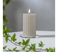 STAR TRADING Vela LED Flame Stripe beige 15cm cera auténtica a pilas