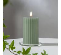STAR TRADING Vela LED Flame Stripe verde 15 cm cera real a pilas