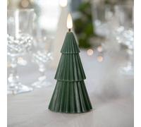 STAR TRADING Vela LED Flamme Grany, verde, 15 cm, cera auténtica, funciona con pilas True