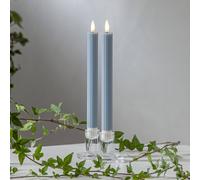 STAR TRADING Vela LED Flamme tira LED, azul, 25 cm, pila de cera set de 2