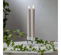 STAR TRADING Vela LED Flamme tira LED, beige, 25 cm pila de cera set de 2