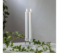 STAR TRADING Vela LED Flamme tira LED, blanca, 25 cm, pila de cera set de 2