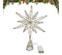 Star Tree Topper with Lights - Christmas Treetop Decor & Ornament