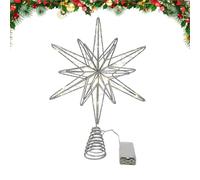 Star Tree Topper with Lights - Iron Christmas Treetop Decor Ornaments