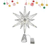 Star Tree Topper with Lights Sparkling Christmas Treetop Decor Ornaments