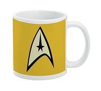 Star Trek Command Shield - Taza de café de cerámica, tazas de regalo novedosas para café, té y bebidas calientes, 11 onzas, color blanco